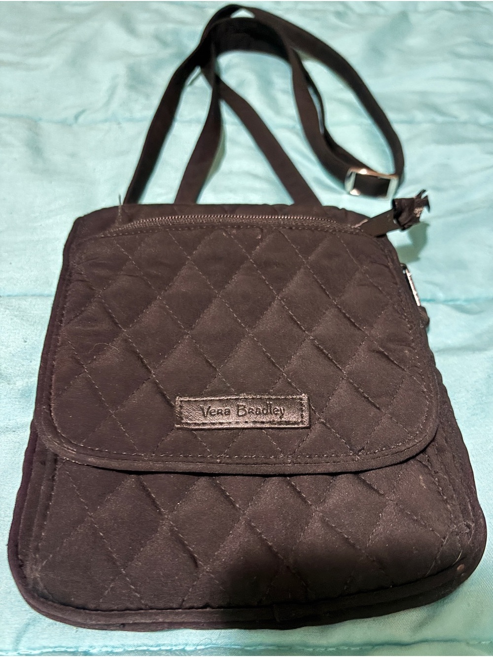 Vera Bradley Black Quilted Crossbody Shoulder Bag